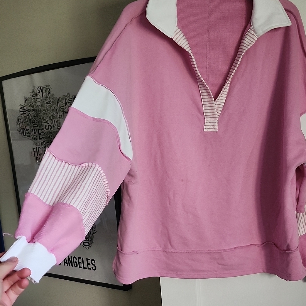 Women's Long Sleeved French Terry Style Sweatshirt - Picture 2 of 11